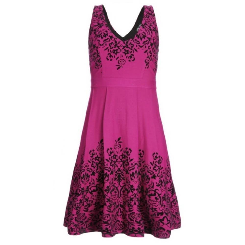 BNWOT CITY CHIC Border Flock Fit & Flare Dress - Picture 5 of 13